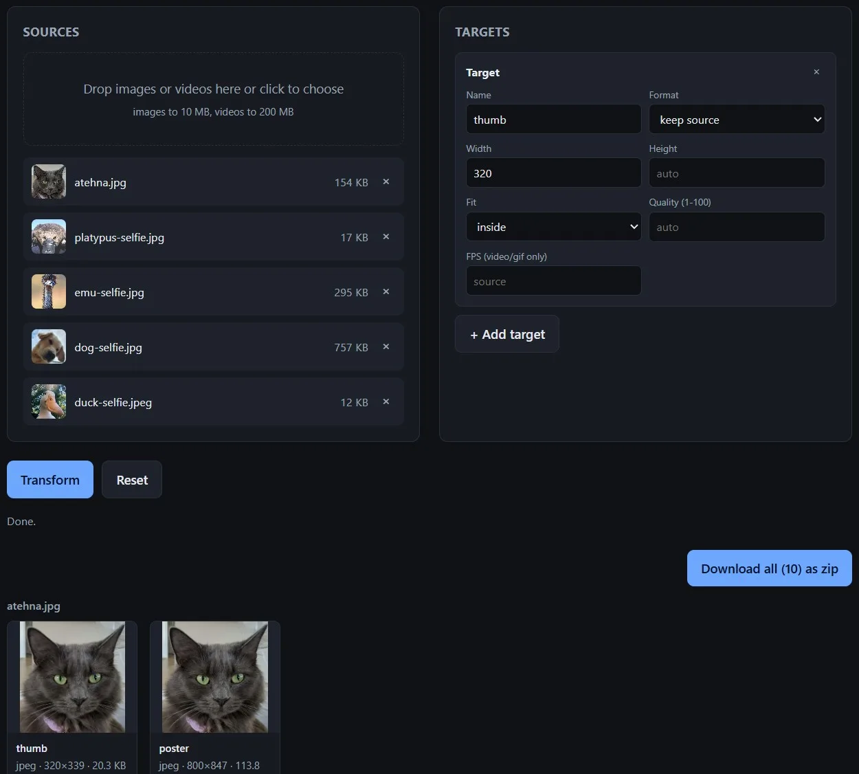 Preview of Image and Video Transformation Server